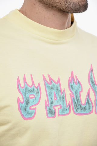T-Shirt Girocollo con Stampa Logo Flames