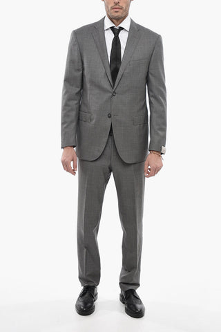 Virgin Wool ACADEMY Suit with Hopsack Pattern