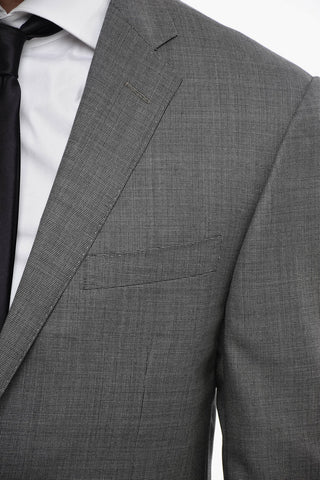 Virgin Wool ACADEMY Suit with Hopsack Pattern