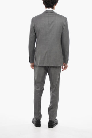 Virgin Wool ACADEMY Suit with Hopsack Pattern