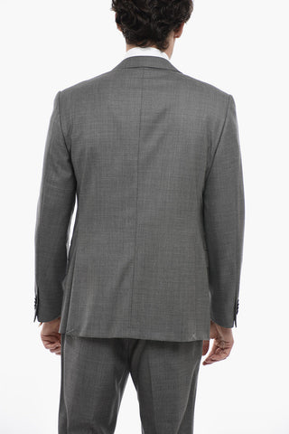 Virgin Wool ACADEMY Suit with Hopsack Pattern