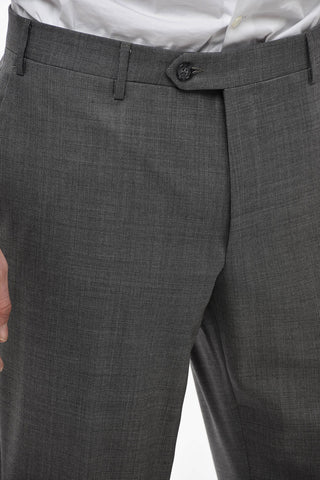 Virgin Wool ACADEMY Suit with Hopsack Pattern