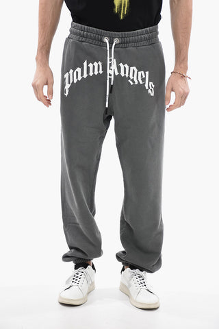 Cotton Joggers with Gothic Print