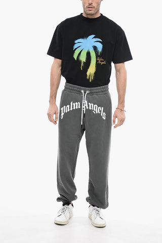 Cotton Joggers with Gothic Print