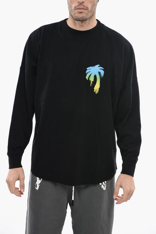 Crew-Neck Oversized T-shirt with Sprayed Logo