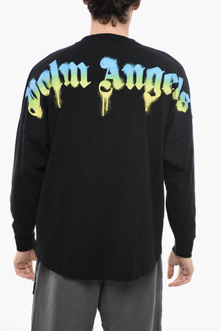Crew-Neck Oversized T-shirt with Sprayed Logo