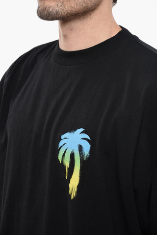 Crew-Neck Oversized T-shirt with Sprayed Logo