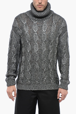 Turtleneck Aran Lurex Pullover