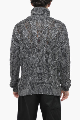 Turtleneck Aran Lurex Pullover