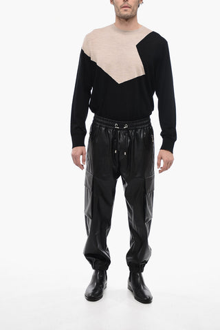 Ankle Drawstring Eco-leather Cargo Pants