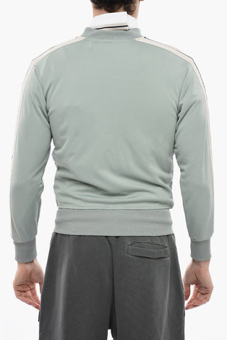 Slid Color Track Sweatshirt with Zipped Closure