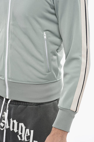 Slid Color Track Sweatshirt with Zipped Closure