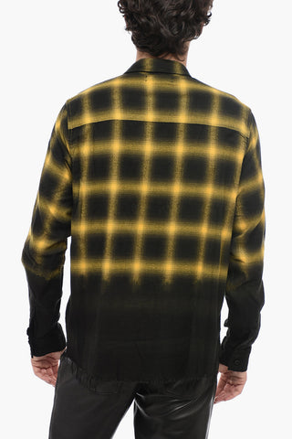 Tartan Check Shirt with Frayed-Hem