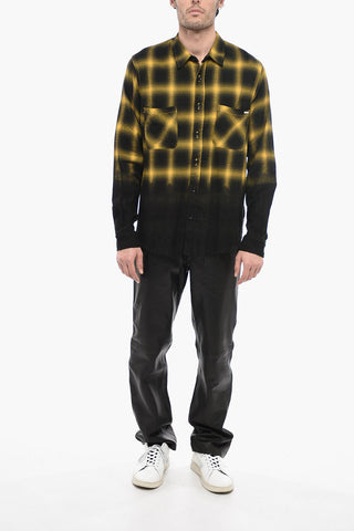 Tartan Check Shirt with Frayed-Hem