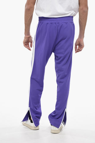 Track Pants with Contrasting side Bands and Ankle Zip