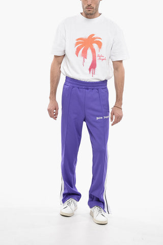 Track Pants with Contrasting side Bands and Ankle Zip