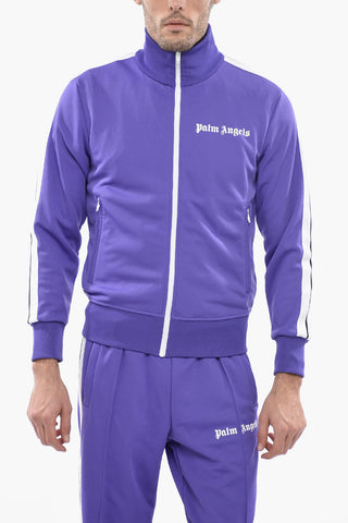 Track-Sweatshirt in Uni mit seitlichem Print