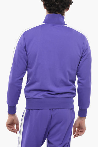 Track-Sweatshirt in Uni mit seitlichem Print