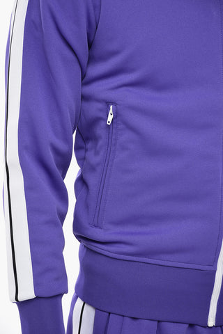 Track-Sweatshirt in Uni mit seitlichem Print
