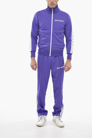 Track-Sweatshirt in Uni mit seitlichem Print