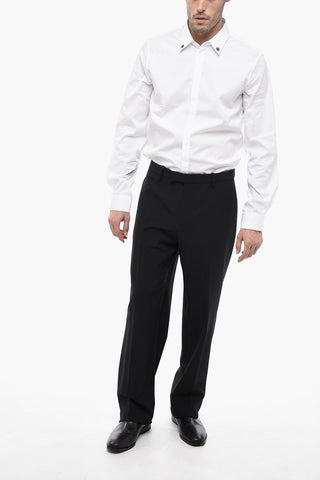 Wool Blend Tapered Fit Pants