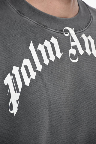 Baumwoll-Sweatshirt mit Rundhalsausschnitt und Lettering-Print