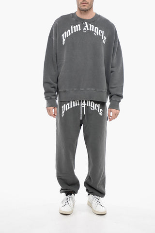 Baumwoll-Sweatshirt mit Rundhalsausschnitt und Lettering-Print
