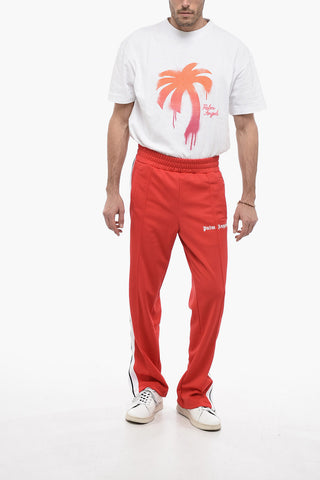 Track Pants with Contrasting side Bands and Ankle Zip
