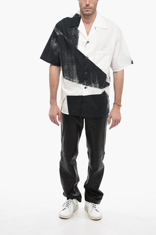 Two-tone Cotton Bowling Shirt with Breast-pocket