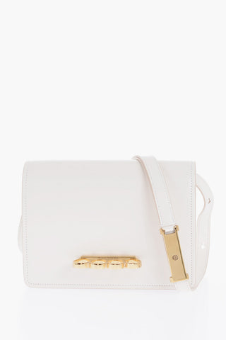Leather FOUR RING Crossbody Bag with Golden Detail