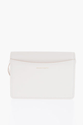 Leather FOUR RING Crossbody Bag with Golden Detail