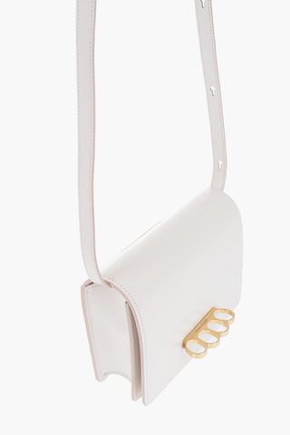 Leather FOUR RING Crossbody Bag with Golden Detail