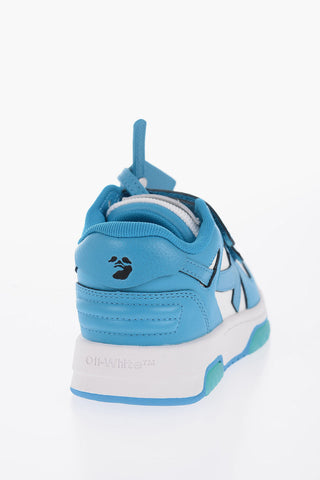 Low-Top Two-Tone Leather Sneakers With Velcro Closure