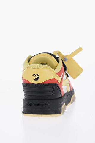 Low-Top Leather Sneakers with Touch Strap Closure