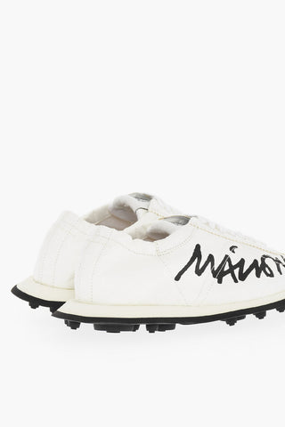 MM6 Crinkled Effect Square Toe Low Top Sneakers