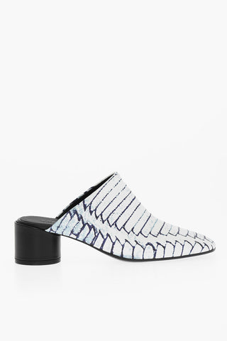 MM6 Printed Leather Sabot with Heel 6cm
