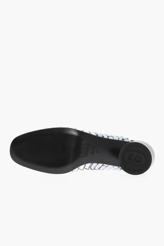 MM6 Printed Leather Sabot with Heel 6cm