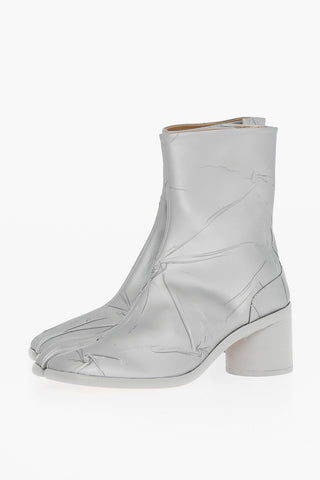 MM22 Laminated Leather TABI Booties 7cm