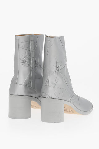 MM22 Laminated Leather TABI Booties 7cm