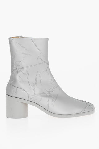 MM22 Laminated Leather TABI Booties 7cm