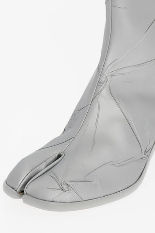 MM22 Laminated Leather TABI Booties 7cm