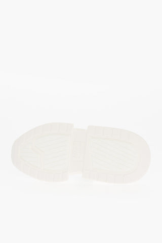 MM6 Leather and Fabric Sandals with Touch Strap Closure and Platform 4.5cm