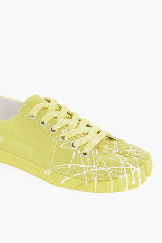 MM22 Cotton TABI Low-Top Sneakers with Painting Detail