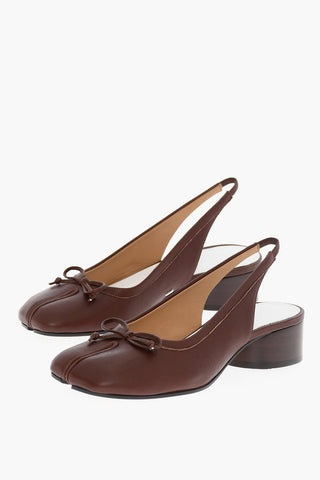 MM22 Leather TABI Slingback Pumps Heel 4cm