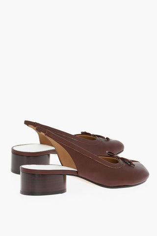 MM22 Leather TABI Slingback Pumps Heel 4cm