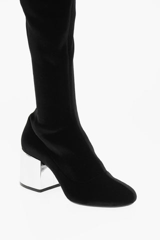 MM6 Velvet Boots with Mirrored Heel 7,5cm