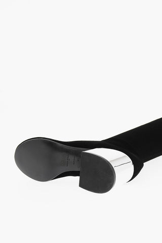 MM6 Velvet Boots with Mirrored Heel 7,5cm
