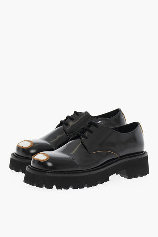 MM6 Vintage-Effect Leather Derby Shoes 5cm