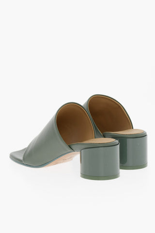 MM6 Mules Infradito in Pelle Tacco 5cm