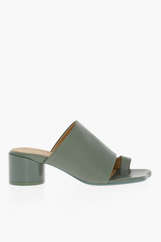 MM6 Mules Infradito in Pelle Tacco 5cm